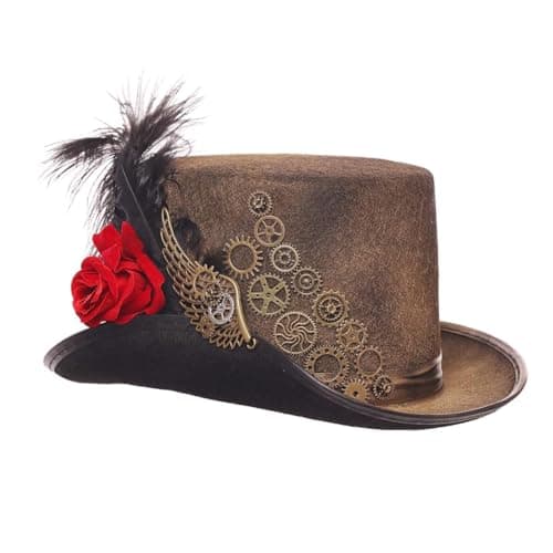 GRACEART Steampunk Top Hats with Goggles for All