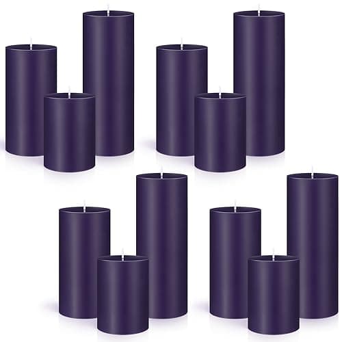 Sumind Ivory Pillar Candles 3"x4", 6", 8" Dripless Unscented Home Decor