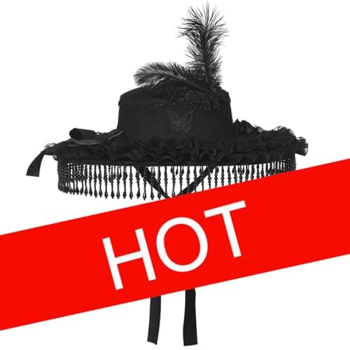 COSDREAMER Black & White Gothic Steampunk Top Hat for Party
