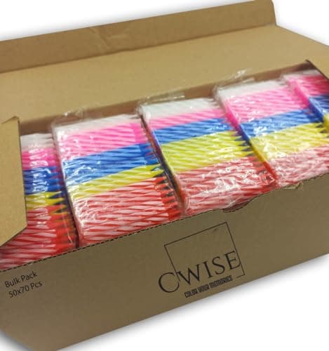 50 Pack Colorful Spiral Birthday Candles - Perfect for Cakes & Cupcakes