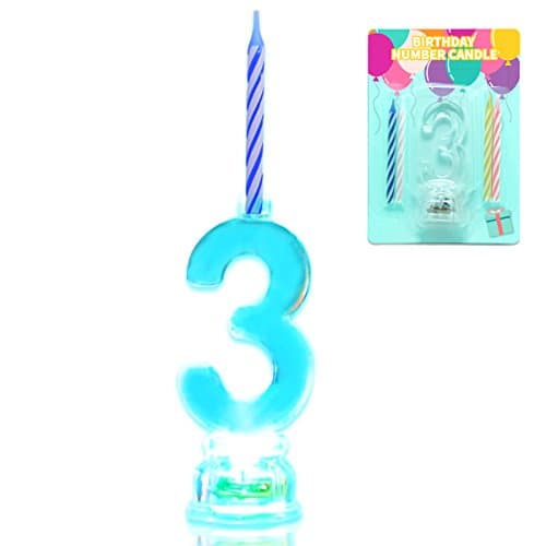 Novelty Flashing Multicolor Birthday LED Candle Toper with 4 Candles (Number 2)