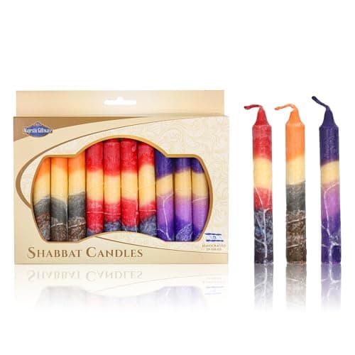 Safed 12-Pack Harmony Violet Shabbat Candles - Dripless & Traditional (SC-SHHR-V)