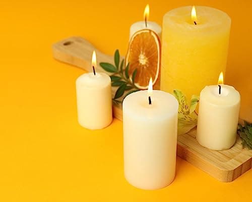 12 Pack 2x3 Inch Smokeless Dripless White Pillar Candles for Home & weddings