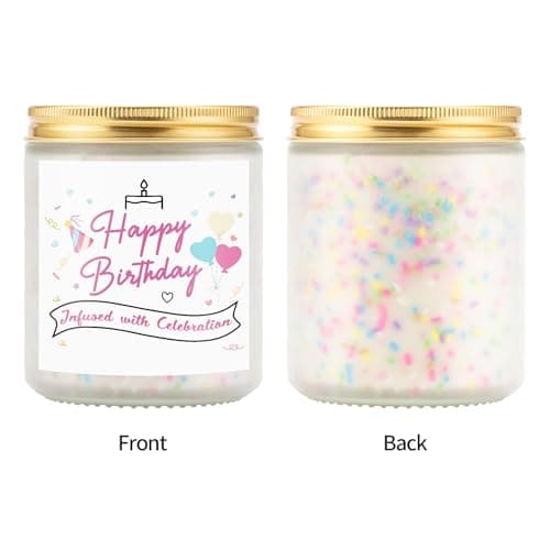 7 oz Vanilla Soy Wax Sprinkles Candle, Best Friend Birthday Gift for Women