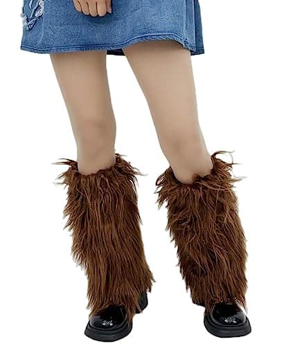 Solyinne Faux Fur Leg Warmers for Women Party Accessory Set