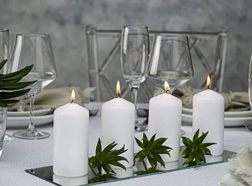 BOLSIUS 4 Pack 2x4 White Pillar Candles - Premium Quality, 20hr Burn Time
