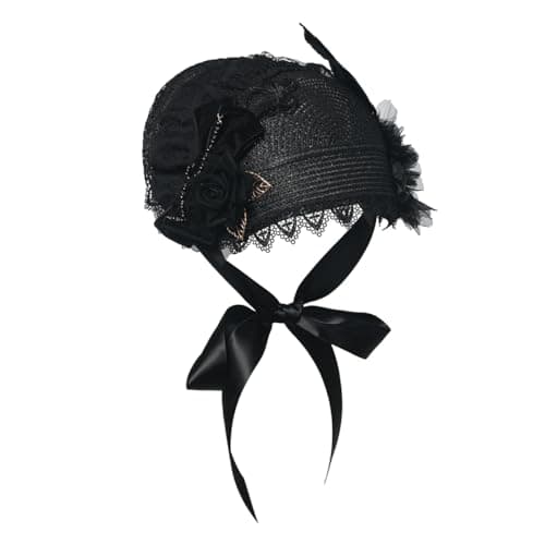 COSDREAMER Lace Flowers Victorian Bonnets for Girls & Women
