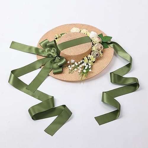COSDREAMER Victorian Floral Flat Hat for Women and Girls