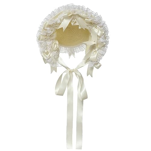 COSDREAMER Lace Flowers Victorian Bonnets for Girls & Women