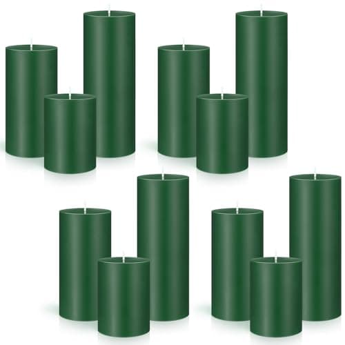 Sumind Ivory Pillar Candles 3"x4", 6", 8" Dripless Unscented Home Decor