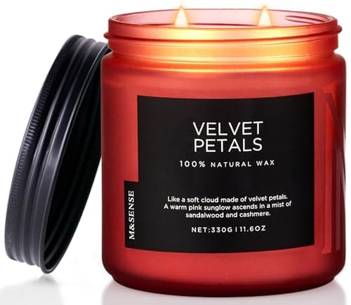 Soy Amber & Sandalwood Candle 19.4oz, 110hr Long Lasting Housewarming Gift