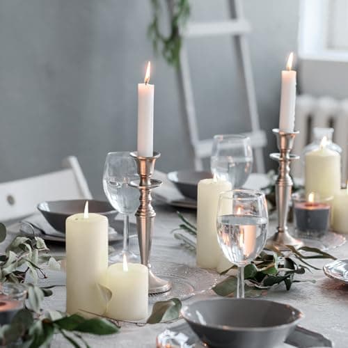 MTLEE Set of 72 Ivory Pillar Candles for Wedding and Home Decor