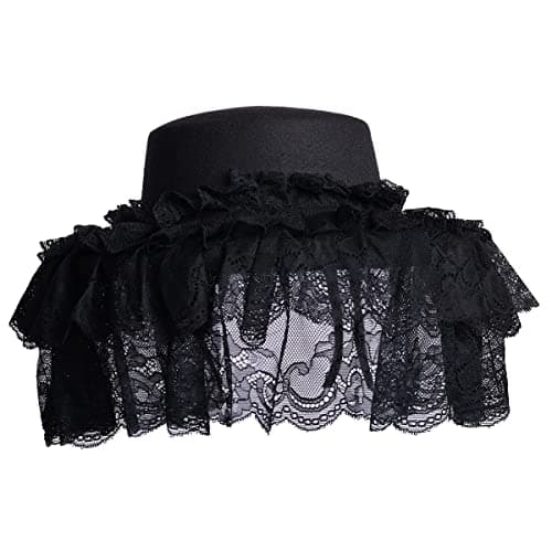 COSDREAMER Gothic Victorian Hat in White & Black Lace