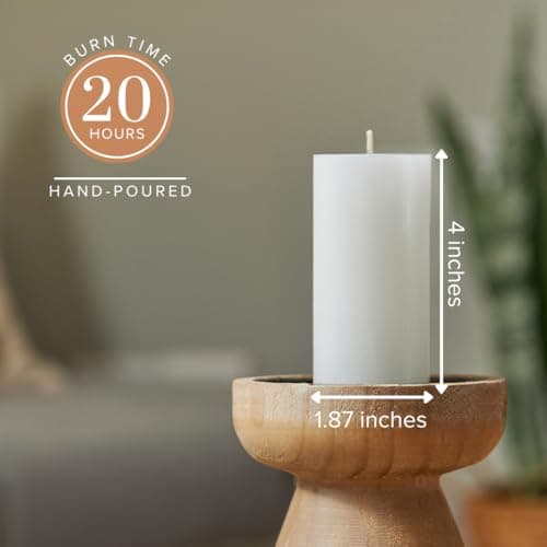 Simply Soson 10-Pack 2x4" White Unscented Pillar Candles Dripless Ideal for Weddings, Parties, HomeDecoration