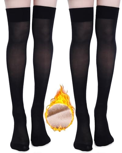 Women's Fleece Lined Knee High Socks for Cold Weather