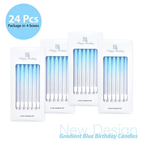 Gradient Blue Birthday Candles for Birthday Celebration
