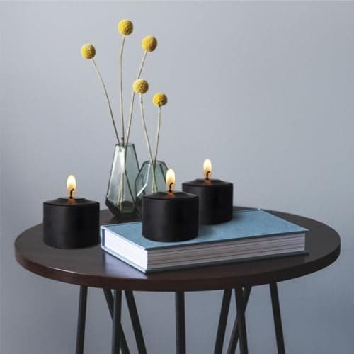 Bulk Black Pillar Candles - Pack of 24, 1.25 Inch - For Kitchen, Spa, Lanterns, Mantels, Prayers, and Emergencies