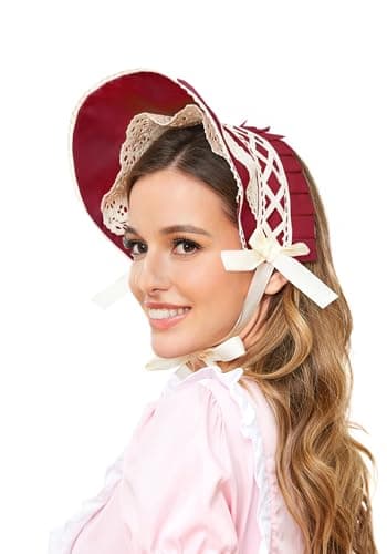 FURPHI Victorian Bonnet Sun Hat with Lace for Women