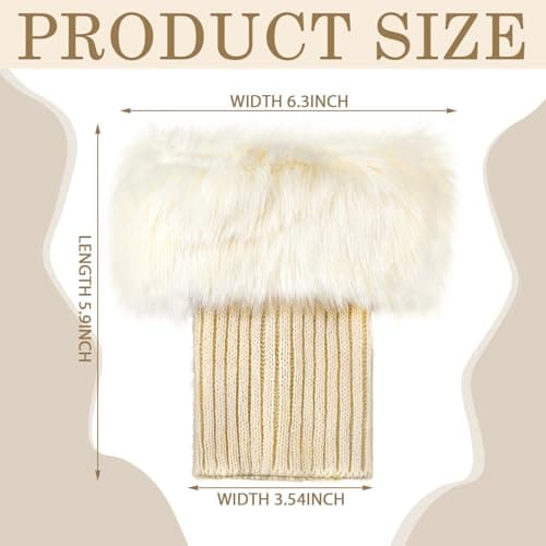 Bencailor Women's Faux Fur Leg Warmers Knee High Fuzzy Cuffs