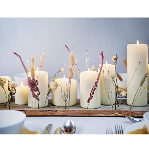 BOLSIUS 6 Ivory Pillar Candles - 3x3 Inches, 25+ HoursBurn Time - No Palm Oil, Premium Quality