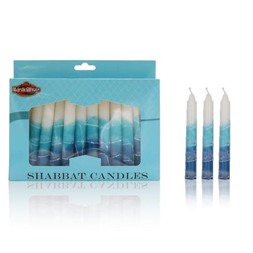 Safed 12-Pack Harmony Violet Shabbat Candles - Dripless & Traditional (SC-SHHR-V)