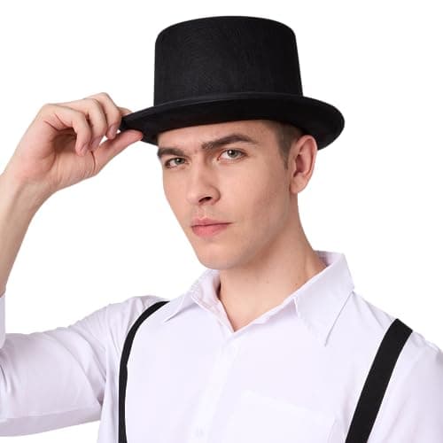 Spooktacular Creations Deluxe Black Magician Top Hat for Adults, Kids & Halloween