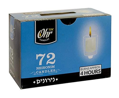 Ohr 4 Hour Neironim Shabbat Votive Candles, 72 Count