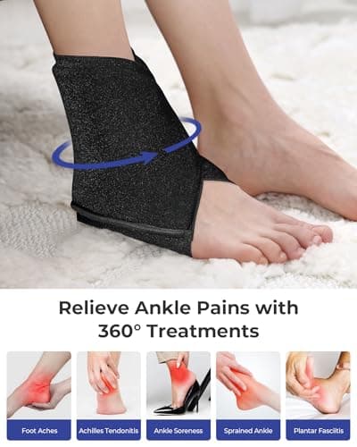 Koonie Ankle Ice Pack Wrap for Swelling, Plantar Fasciitis, Cold Therapy Sock Compression