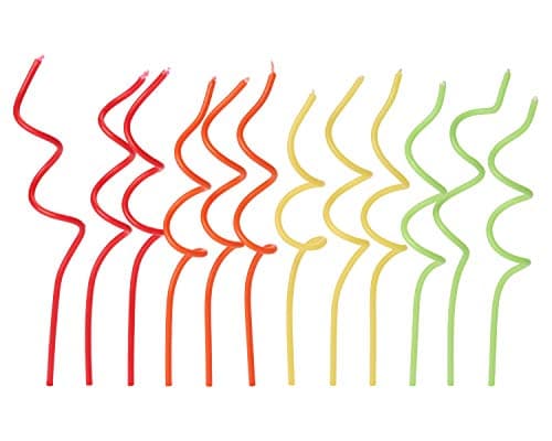 Papyrus Birthday Candles: Green, Yellow, Orange & Red Swirl (12-Count)