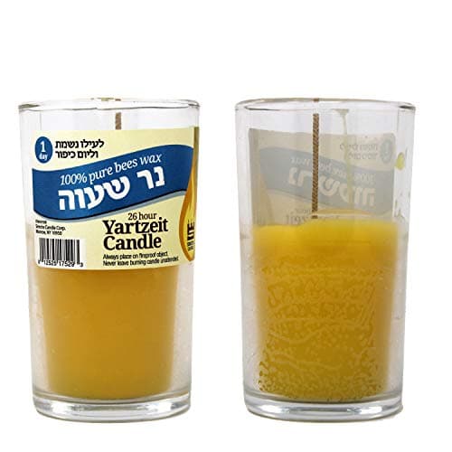 Rambue 24 Hour Pure Beeswax Yartzeit Candles, Kosher Wax, 2 Pack