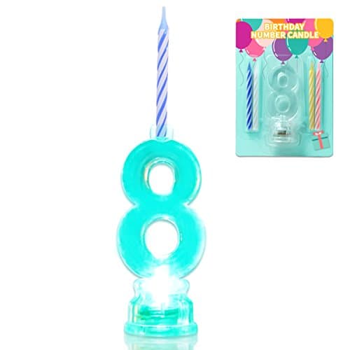Novelty Flashing Multicolor Birthday LED Candle Toper with 4 Candles (Number 2)