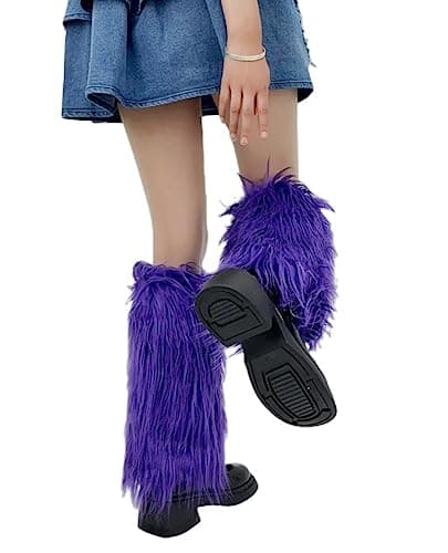 Solyinne Faux Fur Leg Warmers for Women Party Accessory Set