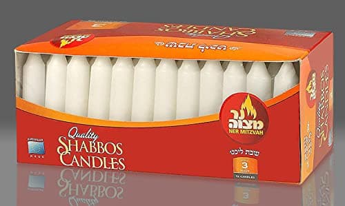 Ner Mitzvah Classic White 4-Inch Candles - 72 Pack for Shabbat and Beyond