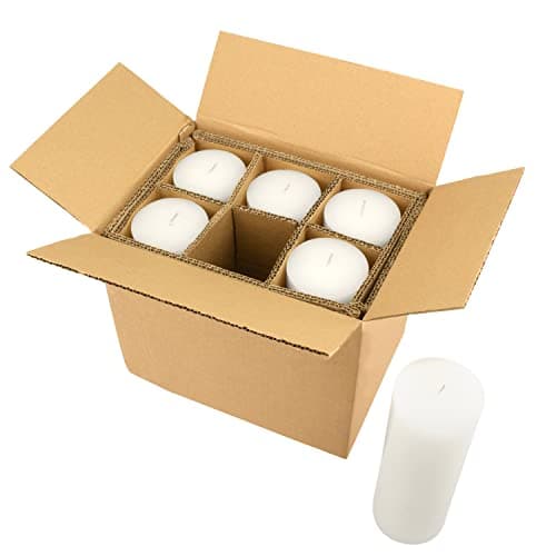 Stonebriar White Tall Pillar Candles, 6 Pack, 3x8 Inch, 110 Hour Burn Time