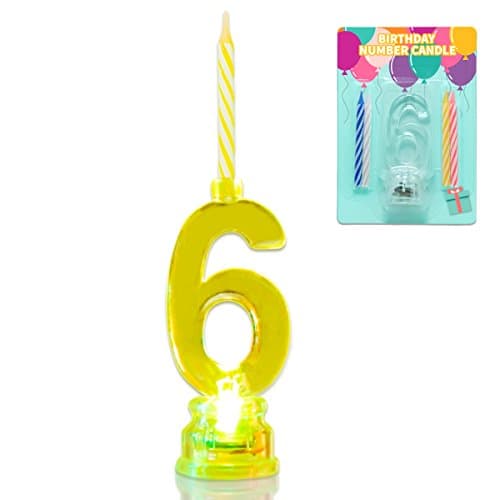 Novelty Flashing Multicolor Birthday LED Candle Toper with 4 Candles (Number 2)
