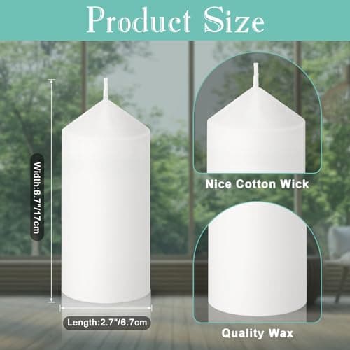 16 Pack 60 Hour Long Pillar Candles for Wedding and Events