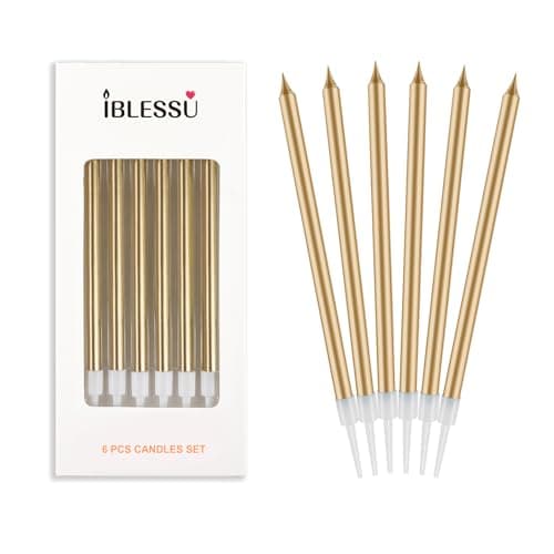 Champagne Gold Birthday Candles for Wedding Decorations