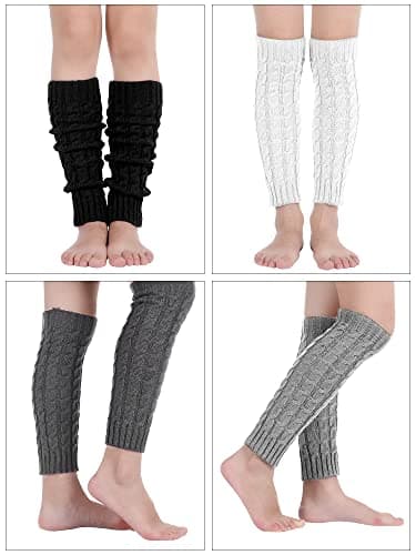 Geyoga Women's Long Winter Leg Warmers Cable Knit Boot Socks