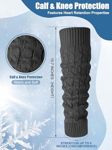 Chuarry Women's Winter Fleece-Lined Leg Warmers for Skating and Everyday Wear