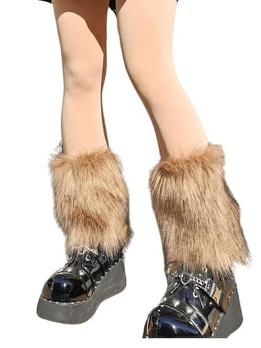 SHENHE Faux Fur Y2K Vintage Short Leg Warmers