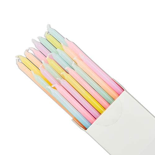 Pastel Ombre Long Thin Birthday Cake Candles (5 in., 24 Pack)