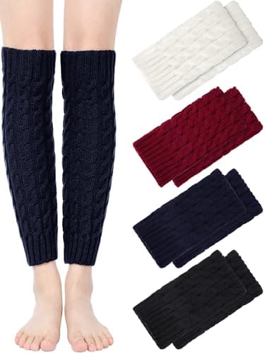 Geyoga Women's Long Winter Leg Warmers Cable Knit Boot Socks