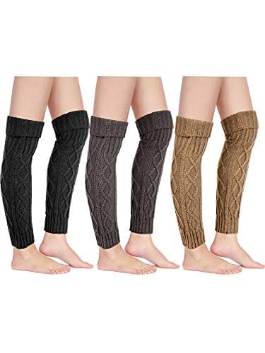 Satinior Women's Cable Knit Leg Warmers for Winter