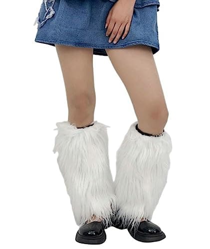 Solyinne Faux Fur Leg Warmers for Women Party Accessory Set