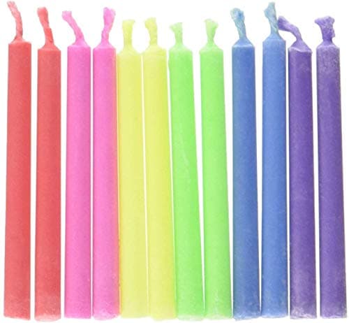 Colorflame Birthday Candles with Colored Flames - 12 Per Box