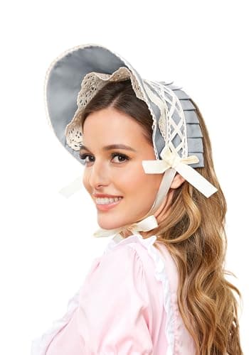 FURPHI Victorian Bonnet Sun Hat with Lace for Women