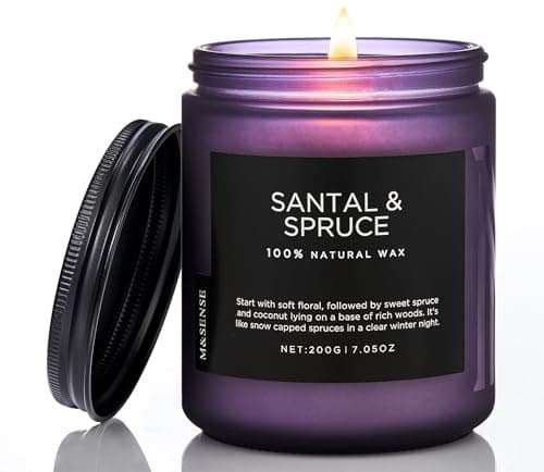 Soy Amber & Sandalwood Candle 19.4oz, 110hr Long Lasting Housewarming Gift