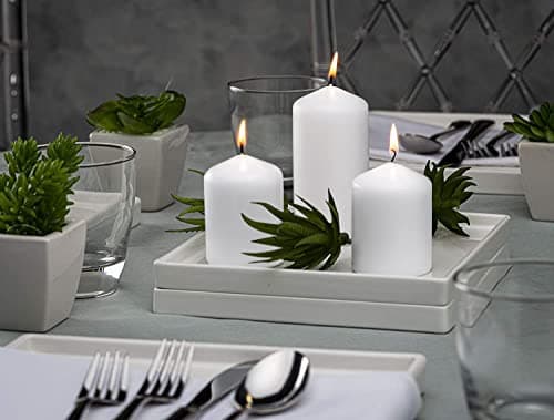 BOLSIUS 4 Pack 2x4 White Pillar Candles - Premium Quality, 20hr Burn Time