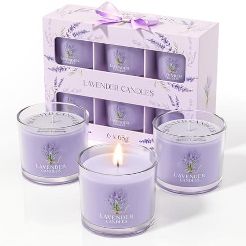 Stress Relief Scented Candle Gift Set, Pink + Purple + White