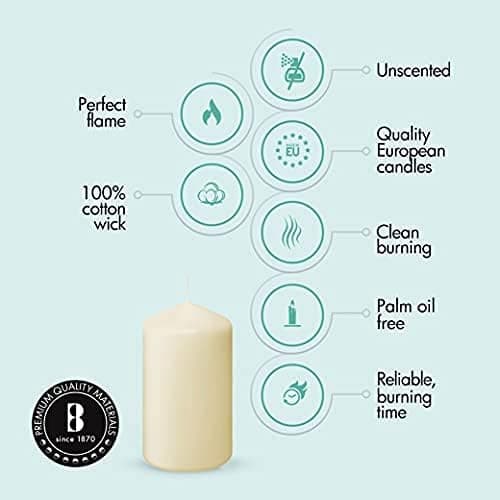 12 Pack Ivory Pillar Candles - 3x6 Inches - Clean Burning - No Palm Oil - Premium European Quality - Unscented